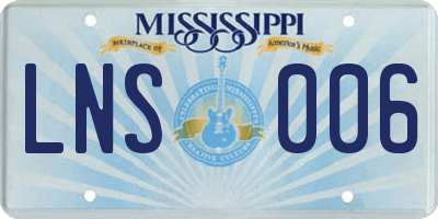 MS license plate LNS006