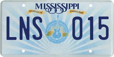 MS license plate LNS015