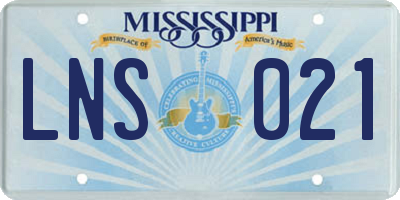 MS license plate LNS021