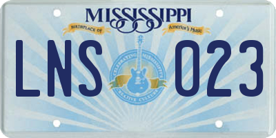 MS license plate LNS023