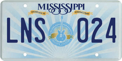 MS license plate LNS024