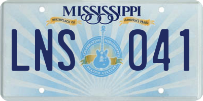 MS license plate LNS041