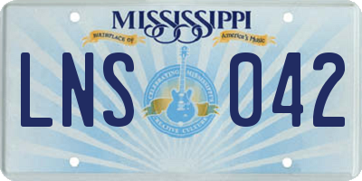 MS license plate LNS042