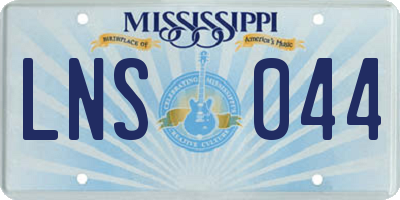 MS license plate LNS044