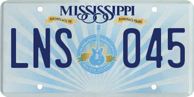 MS license plate LNS045