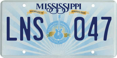 MS license plate LNS047