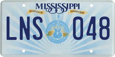 MS license plate LNS048