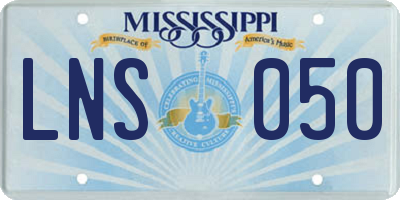 MS license plate LNS050