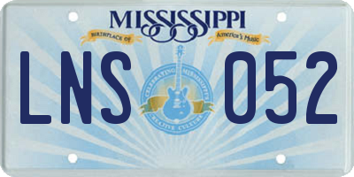 MS license plate LNS052