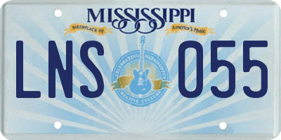 MS license plate LNS055