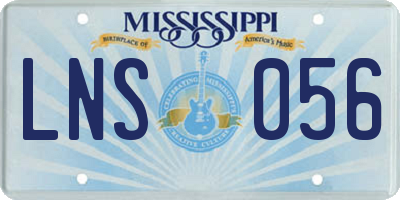 MS license plate LNS056