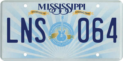 MS license plate LNS064