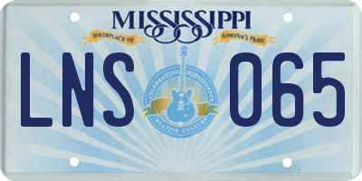 MS license plate LNS065
