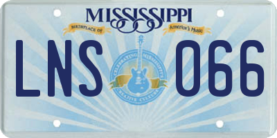 MS license plate LNS066