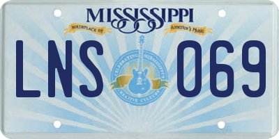 MS license plate LNS069
