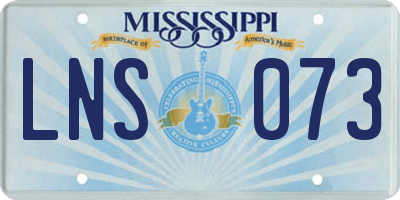 MS license plate LNS073