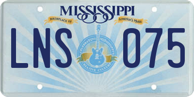 MS license plate LNS075