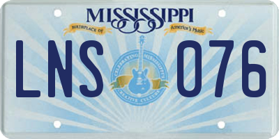 MS license plate LNS076