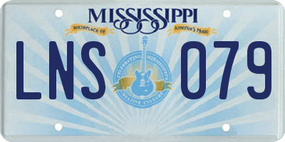 MS license plate LNS079