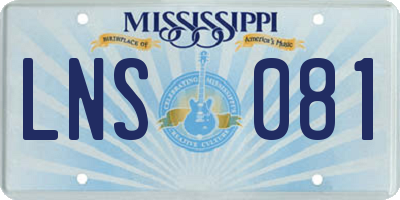 MS license plate LNS081