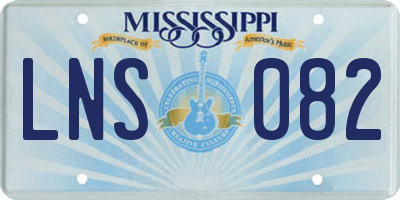 MS license plate LNS082