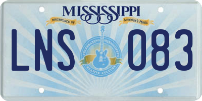 MS license plate LNS083