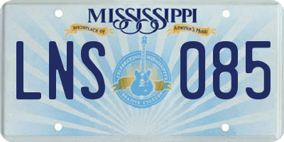 MS license plate LNS085