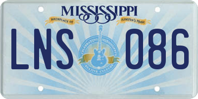 MS license plate LNS086
