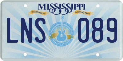 MS license plate LNS089