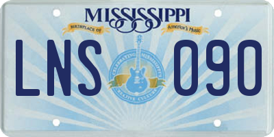 MS license plate LNS090