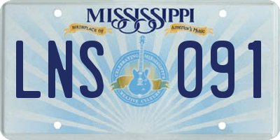 MS license plate LNS091