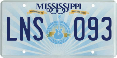 MS license plate LNS093