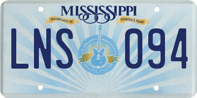 MS license plate LNS094