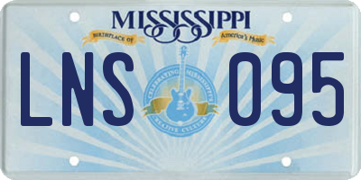 MS license plate LNS095