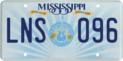 MS license plate LNS096