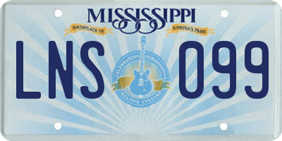 MS license plate LNS099