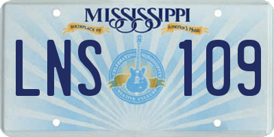 MS license plate LNS109