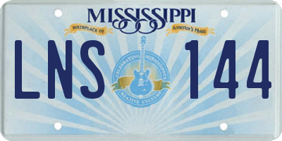 MS license plate LNS144