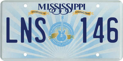 MS license plate LNS146