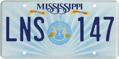 MS license plate LNS147