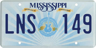 MS license plate LNS149