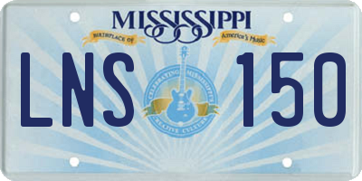 MS license plate LNS150