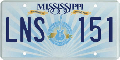 MS license plate LNS151