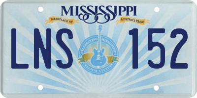 MS license plate LNS152