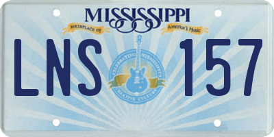 MS license plate LNS157