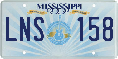 MS license plate LNS158