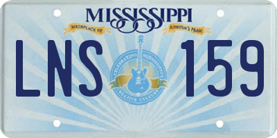 MS license plate LNS159