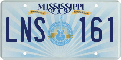 MS license plate LNS161