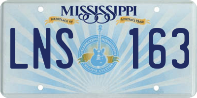 MS license plate LNS163