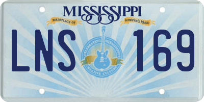 MS license plate LNS169